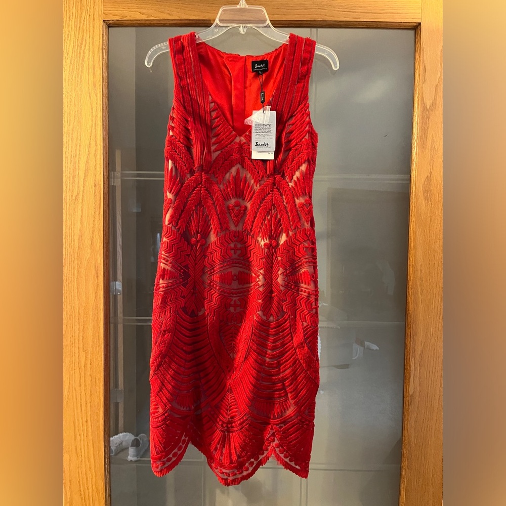 Stunning Red Valentines Day Dress. Bardot brand. Never worn
